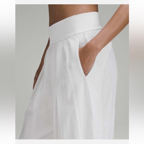 Lululemon White Lightweight Tennis Mid Rise Track Pants Full Length Size 12 - Picture 3 of 12